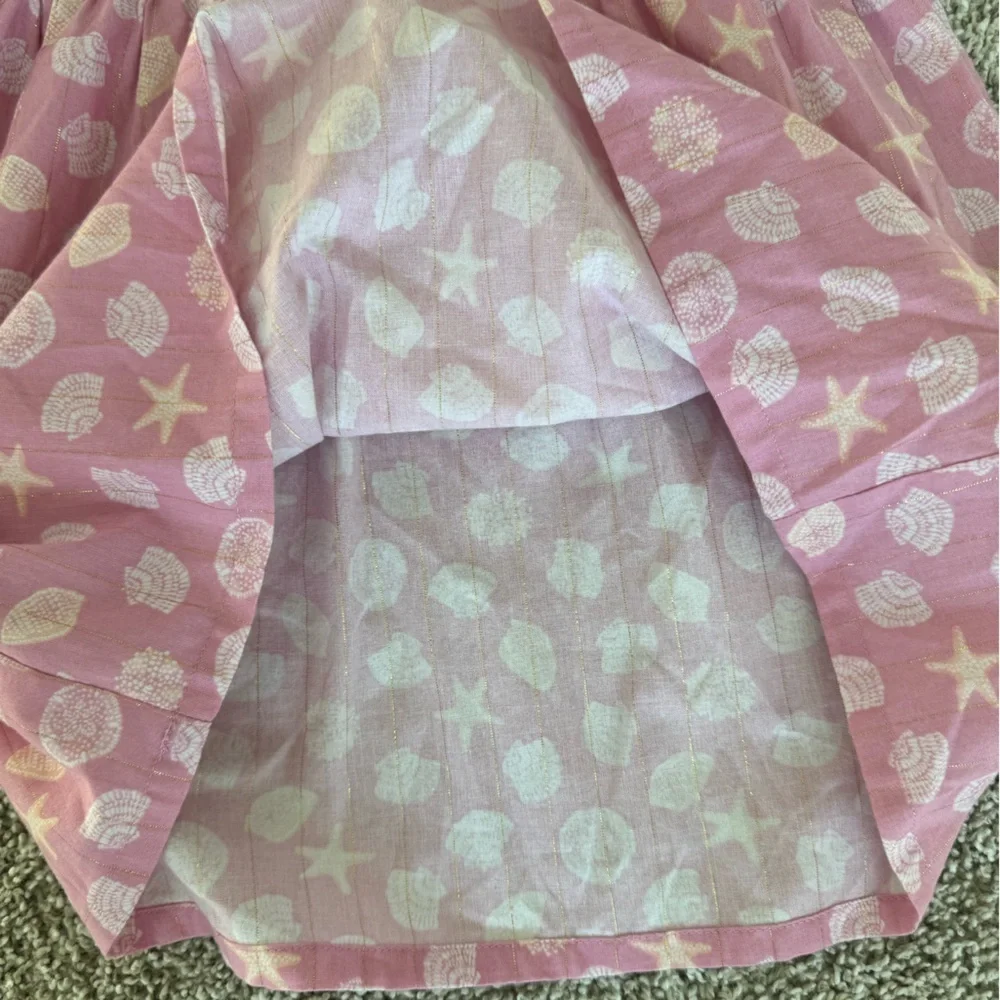 OshKosh Toddler Girl Pink Seashell Print Sundress Summer Dress beach- Size 4T